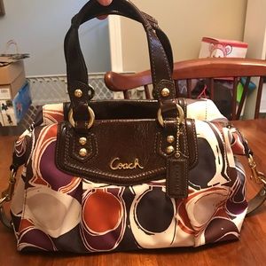 Coach EUC F20034 Ashley hand drawn scarf satchel
